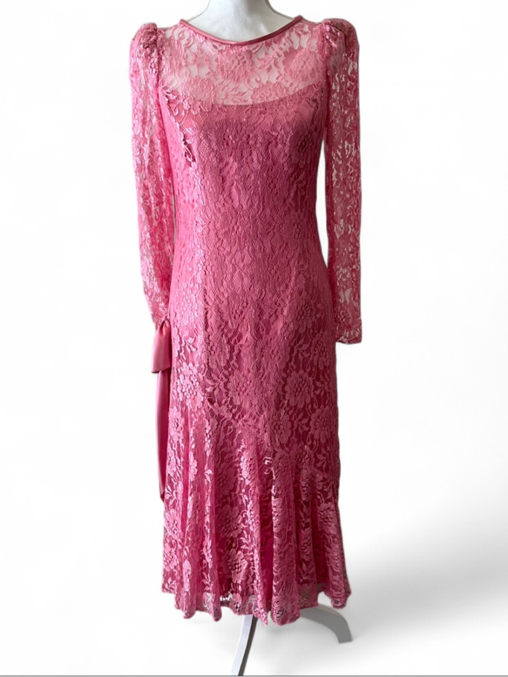 Vintage Pink Lace Dress